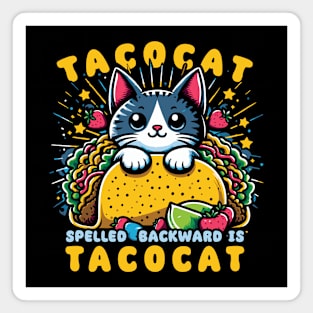 Tacocat // Vintage Mexican Food Funny Design Magnet